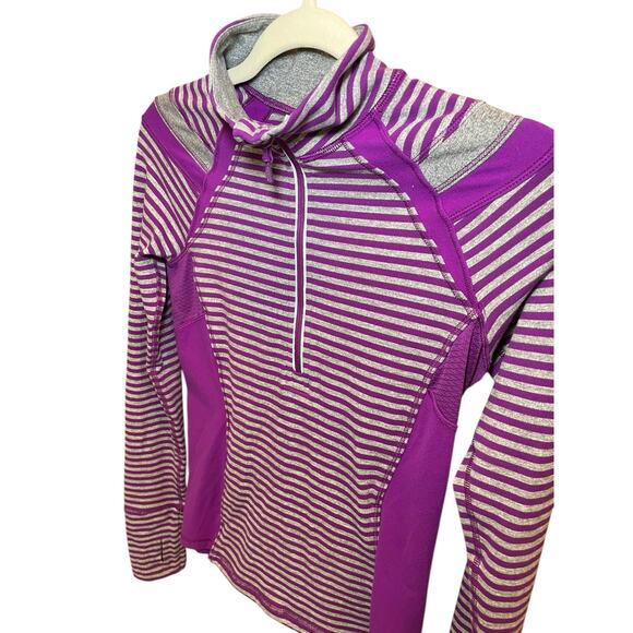 ivivva Athletica Girl 14 Pullover 1/4 Zip Athletic Jacket Running Purple & Grey - Picture 6 of 12